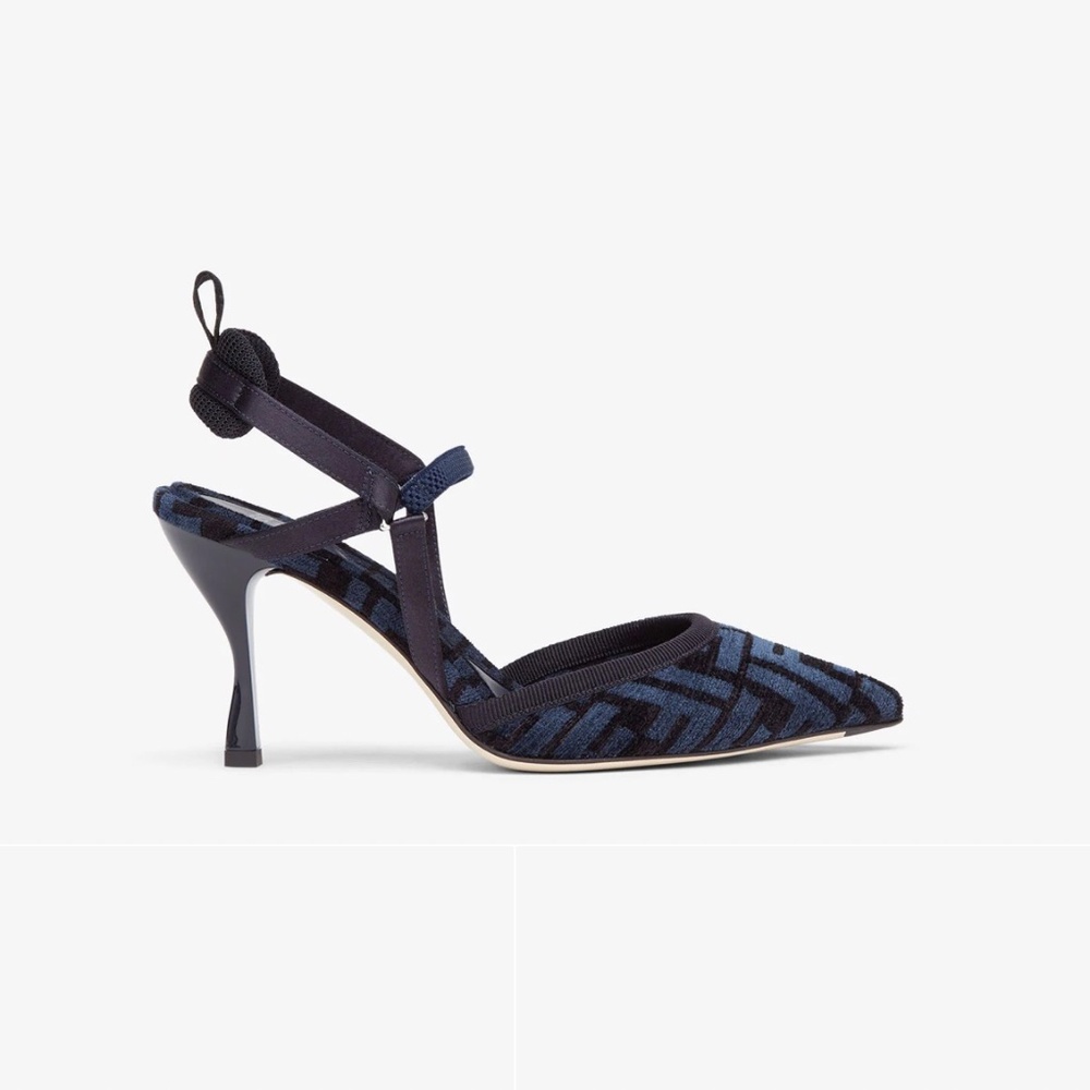 Blue Fendi Colibri Lite Slingback Size 36.5